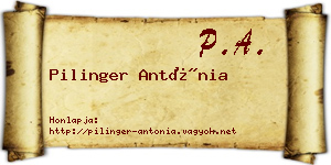 Pilinger Antónia névjegykártya